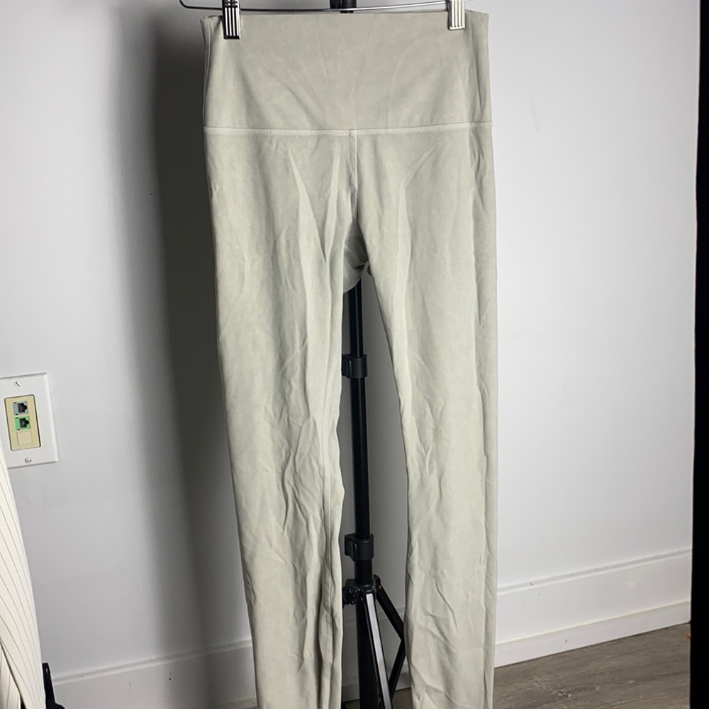High wasted long grey leggings